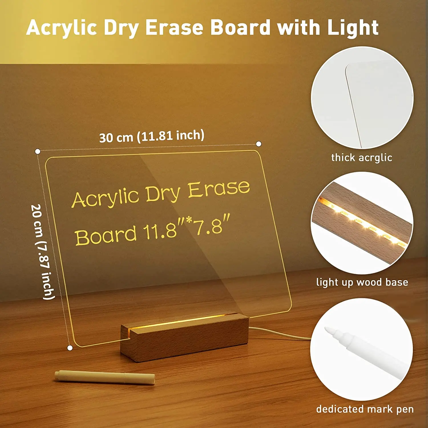 Factory wholesale christmas gift note board creative led night light usb message with message board