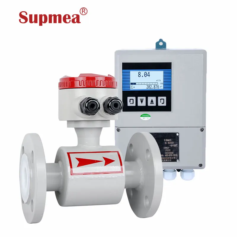 
China dn100 dn150 electromagnetic flowmeter rs485 sea water flow meter sewage water felectromagnetic flow meter sensor price 