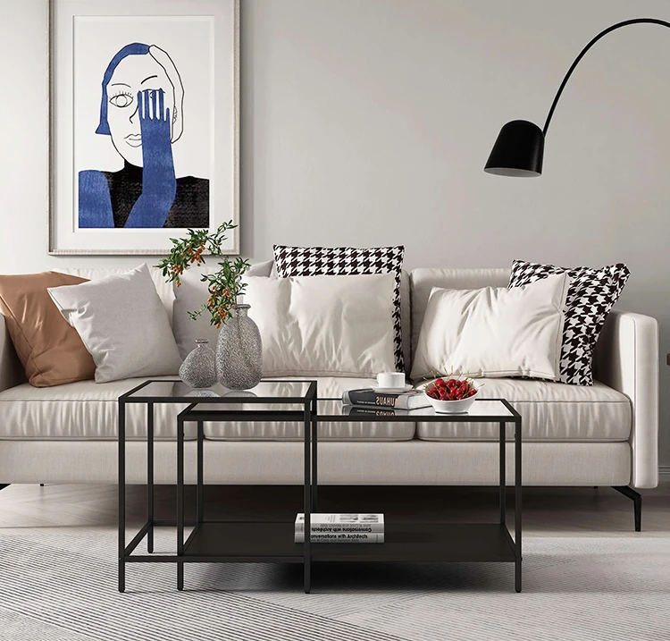 Apartment Metal Tube End Table living room  furniture metal coffee table console table
