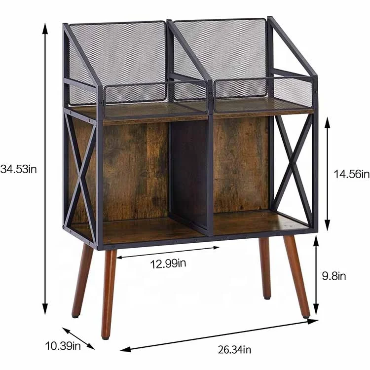Retail Store Album MDF Metal Storage Stand Vinyl Record Storage Holder Rack
