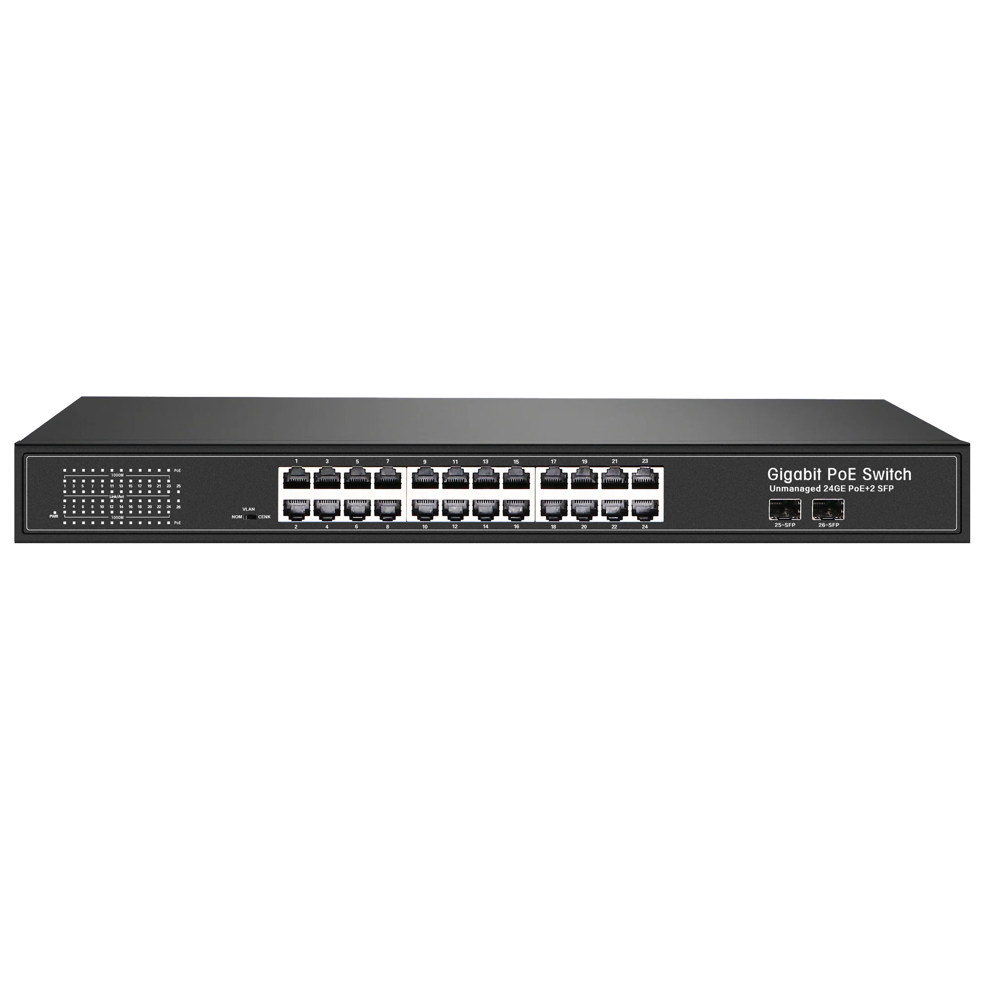 Full Gigabit Web Managed PoE Switch 24 Ports with 2X1G SFP for CCTV
