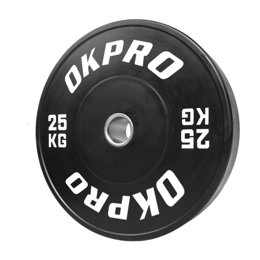 Factory Supply Custom Logo Fitness gym weight bumper plate Rubber Coated Barbell Plate