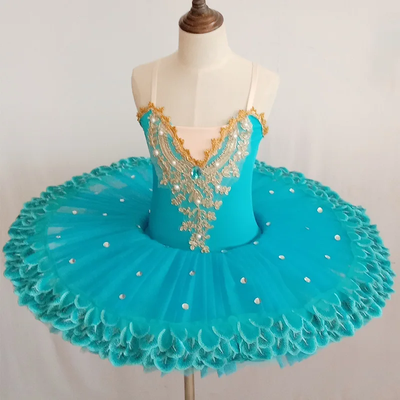 Girls Sparkle Lace Swan Lake Camisole Skirted Leotard Ballet Dress