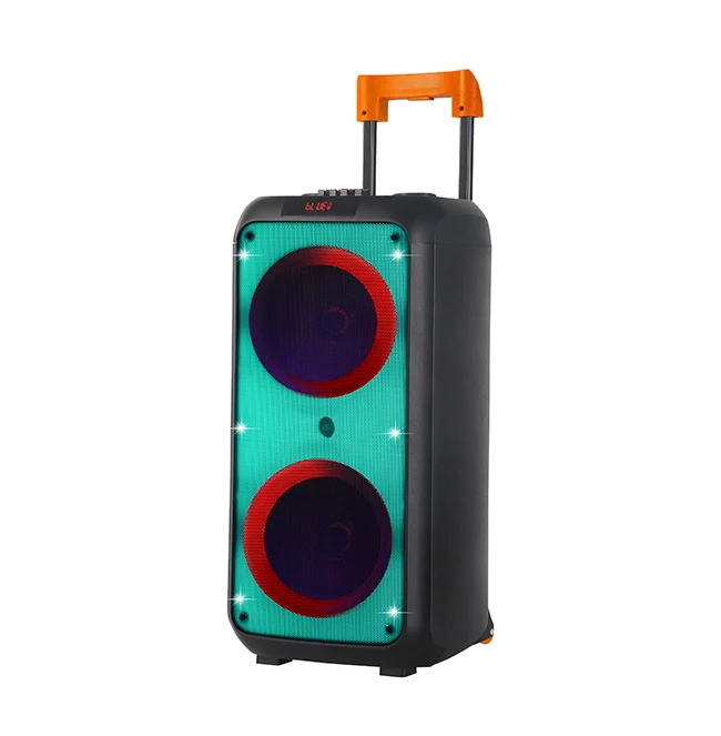 Nisoul Hot Sale 8 Inch Woofer 1000W Portable Trolley Speaker With Replaceable Battery LED Light equipo de sonido