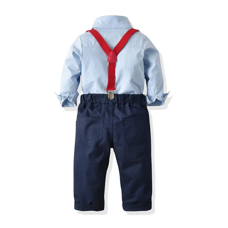 
Boys Formal Clothing Sets Shirt + tie + suspender trousers baby boys gentleman suit kid boy clothes set 