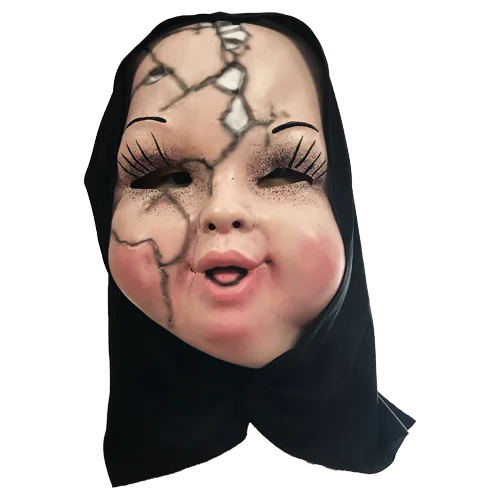 Halloween Realistic Scary Broken Face Doll Silicone Masks