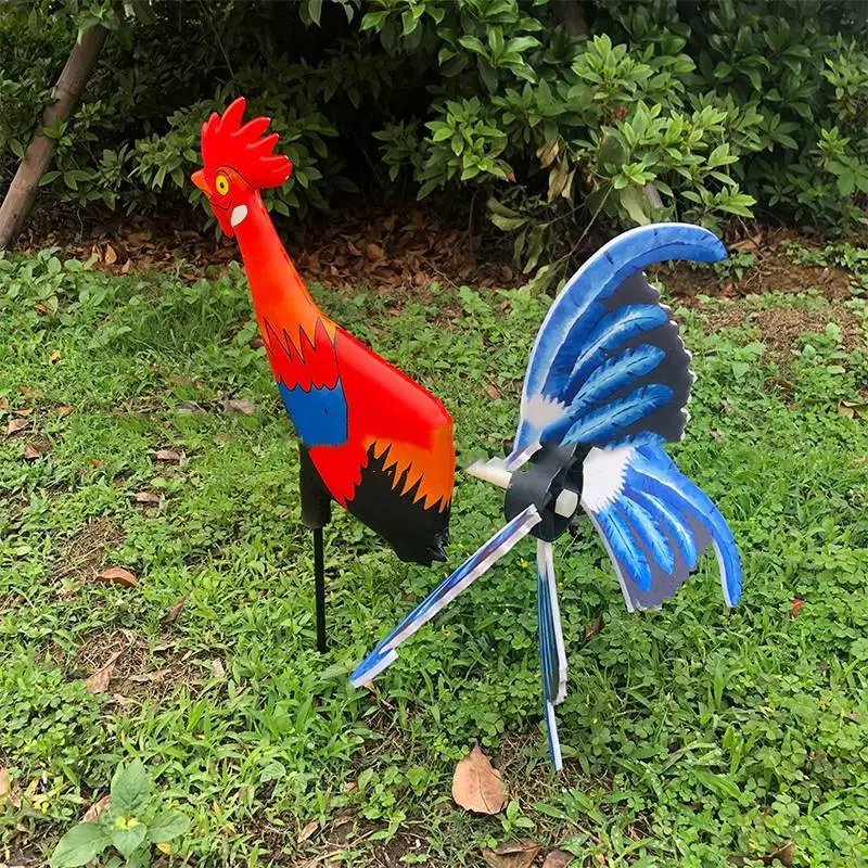 66 113 Garden Outdoor Decoration Courtyard Farm Decor Waterproof Yard Garden Decor Rooster Windmill