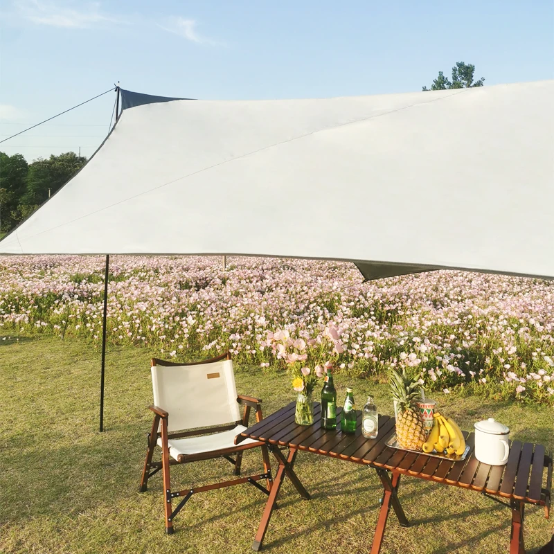 Manufacturer 210T Polyester Waterproof camping shelter camping outdoor tarp with Silver Coating Sun Protection UV 50+