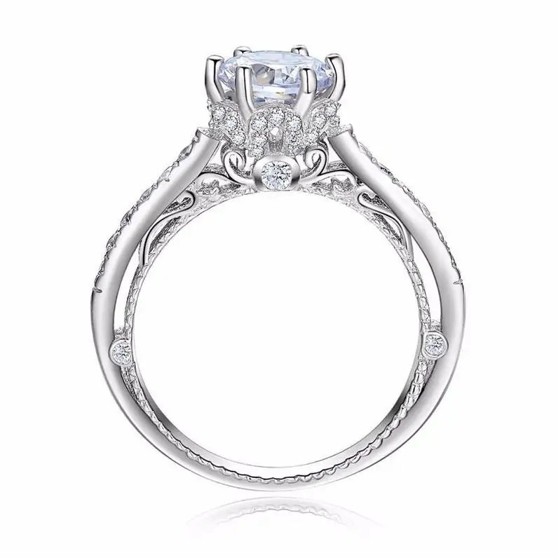 Women Silver Ring Stone Couple Set Stainless Steel Cubic Zirconia With Diamond Sets Gemstone Lab Wedding Black Mens Thick Ring