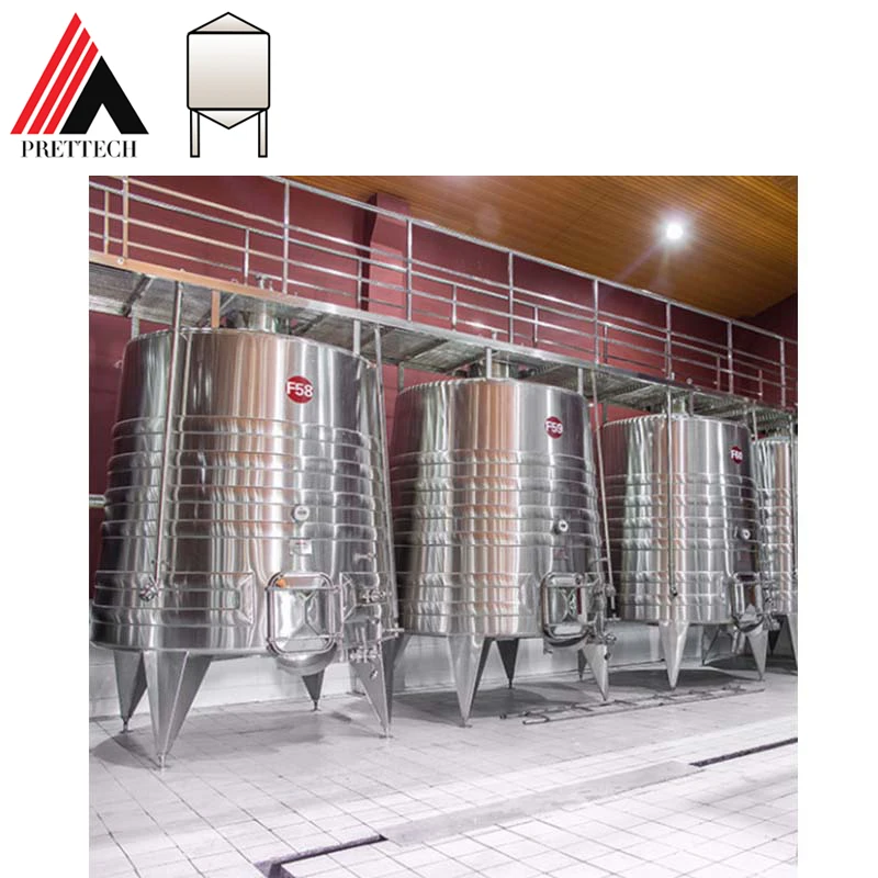 Prettech beverage wine processing machinery Cone Shaped Fermentation Tank manufacturers potable tank