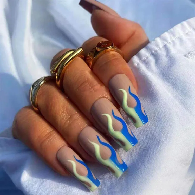 Накладные ногти ручной работы, оптовая продажа, накладные ногти, средний гроб, искусственные ногти, УФ-лак, пресс для ногтей