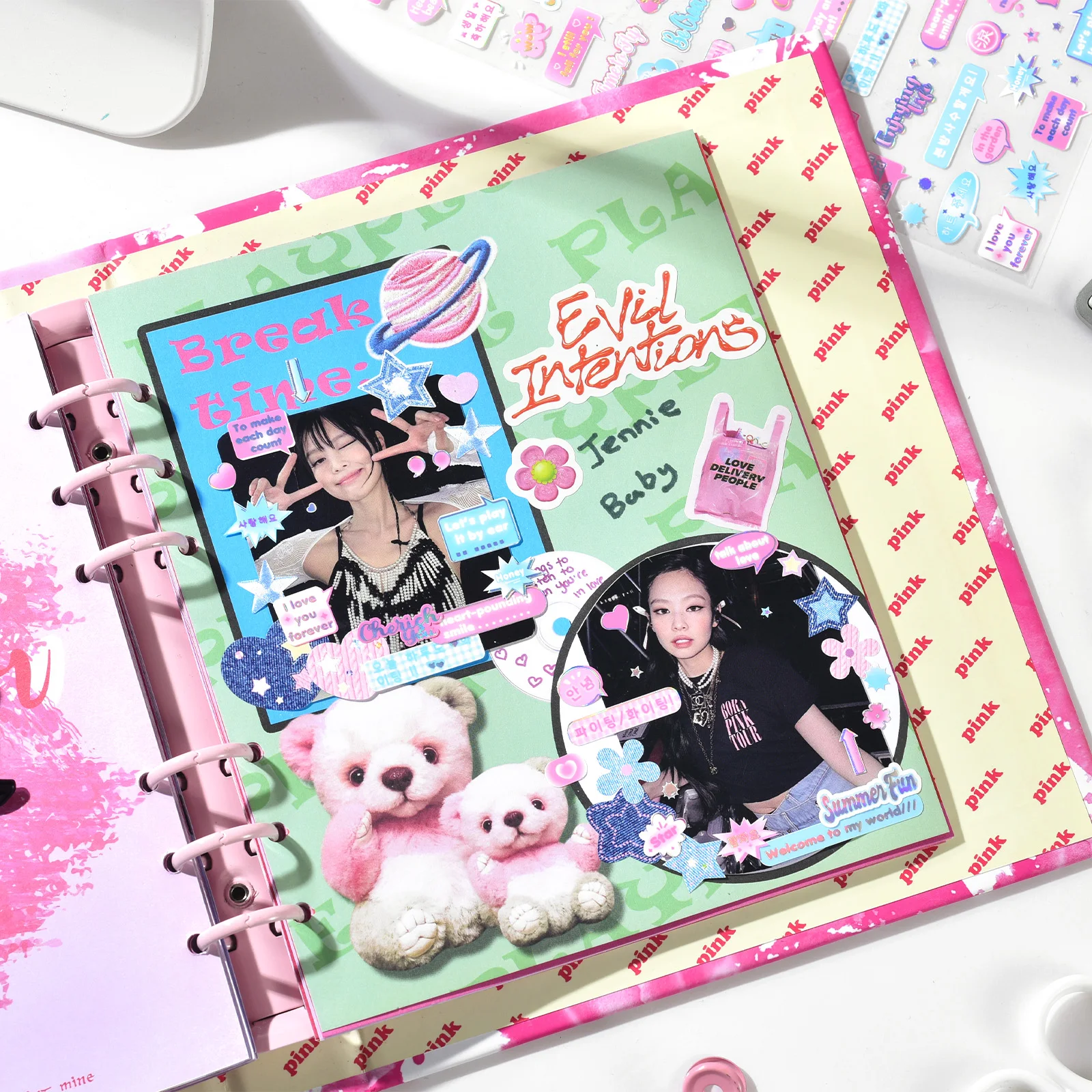 Korean Material Stickers Character Password Guka Sticker Korean Style English Letter Handbook DIY Decoration Material Sticker