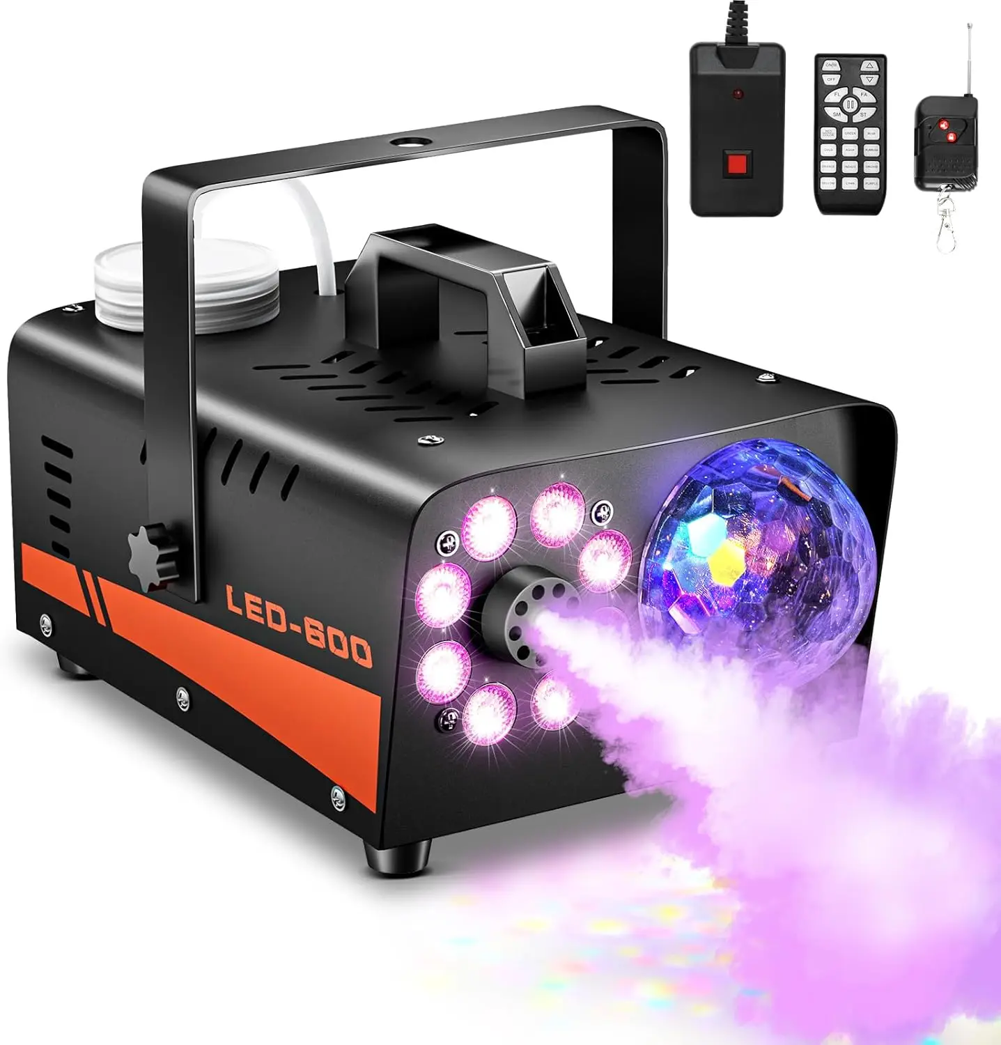 600W 3000CFM Smoke Machine Disco Ball Lights 13 Colorful LED Effect Remote Control Fog Maker For Parties Wedding Halloween Xmas