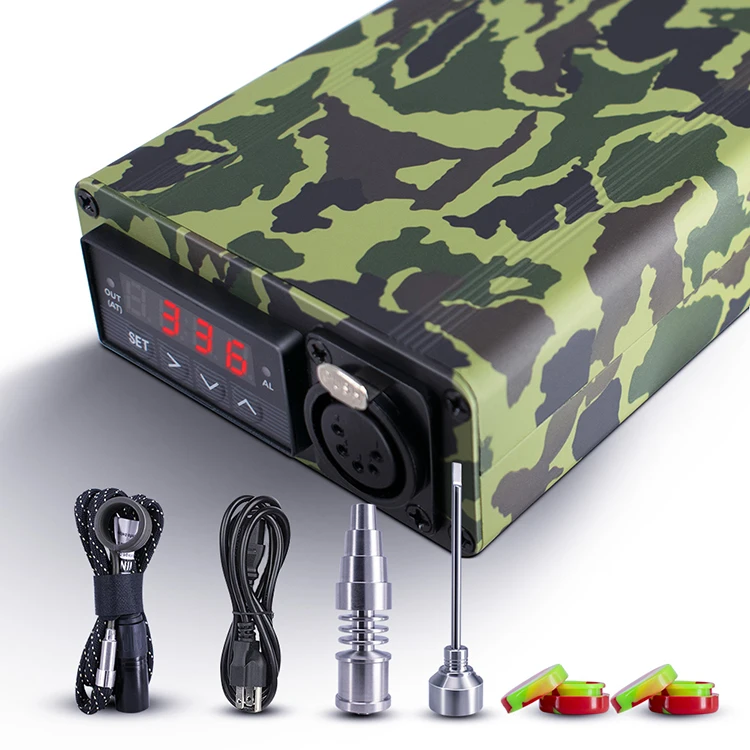 
Top quality camouflage e nail dab kit heating tool portable enail temperature control box with heating coil for dabs 