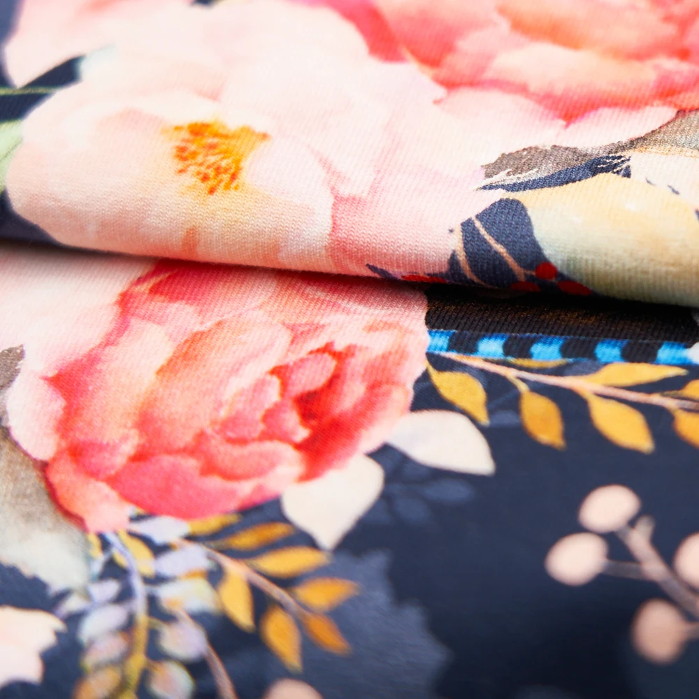 Wholesale 95%cotton 5%spandex knitting custom printed cotton fabric for dress