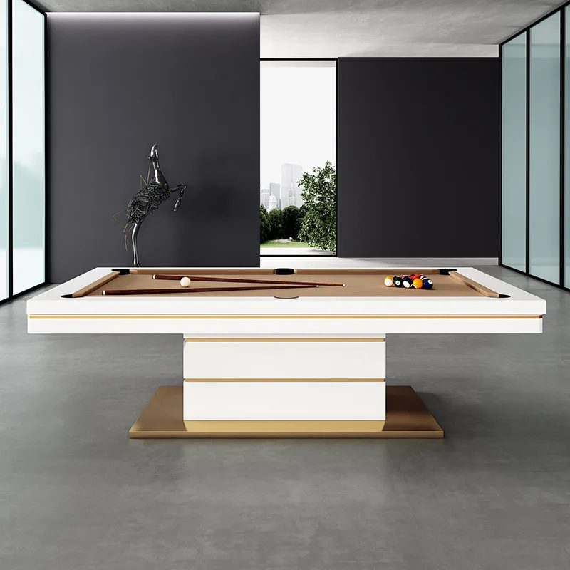 Luxury Dining Room Set with White Mirrored Wedding Table Gold Decor Restaurant Table for Home Hotel Snooker & Billiard Tables