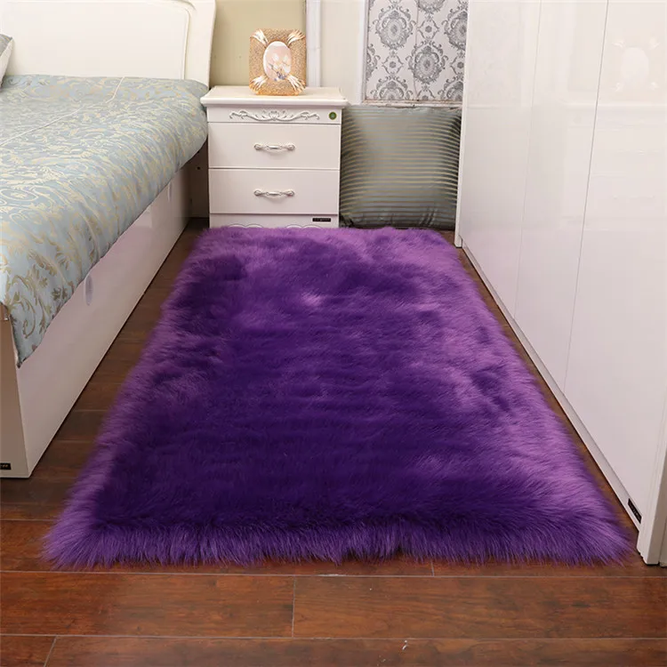 PET FRIENDLY Shaggy Area Faux animal fur Sheepskin rug and carpet with indoor home