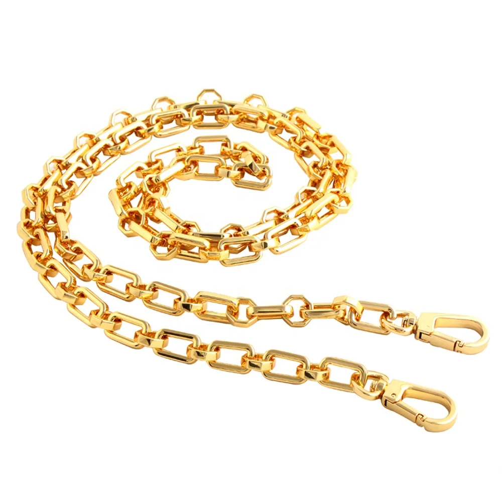 High quality genuine single-shoulder chain alloy hexagonal 24K gold messenger bag women fashion handbag hardware accessories12mm