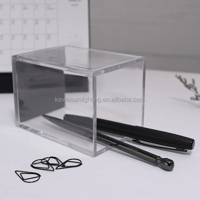 Stationery factory modern unique design clear acrylic black metal pen holder for sale desk organizer for collecting pen pencils