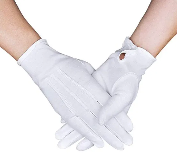 Top Latest Design Your Own Cotton Masonic Custom Design White Cotton Gloves for Unisex in Cheap Price