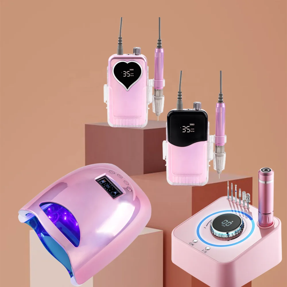 2023 New Arrival 96w Wireless/cordless Battery Rechargeable UV Led Nail Lamp Cordless Electronic Electric Nail Drill Manicure