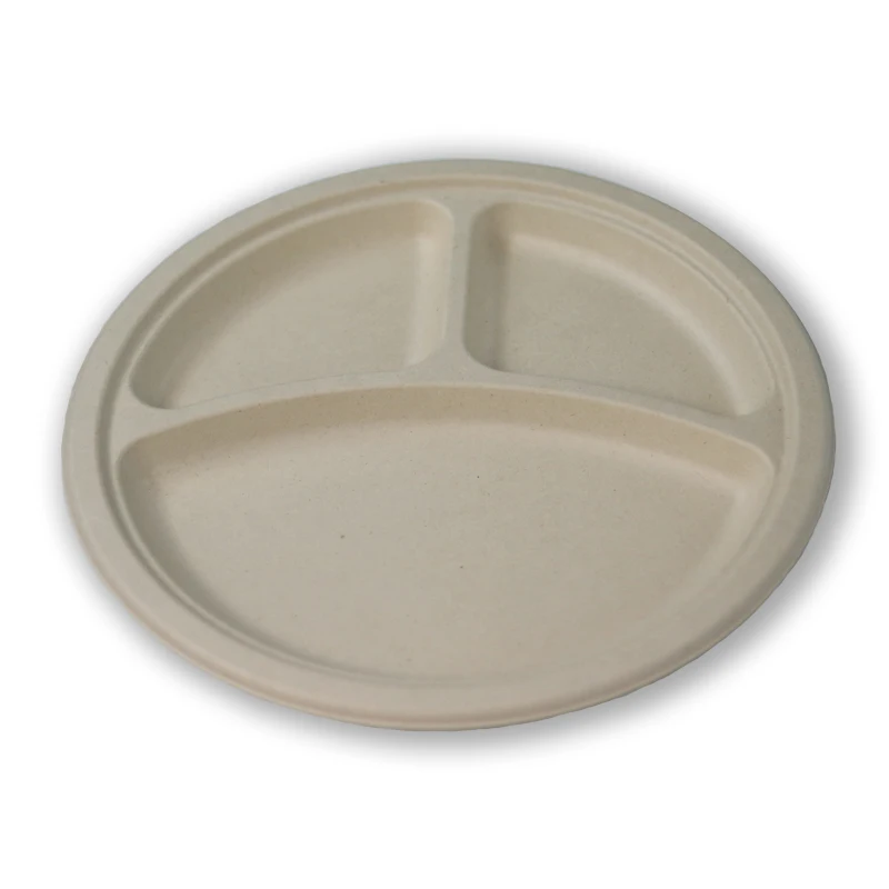 Factory sale disposable dinnerware biodegradable round plate sugarcane bagasse plates