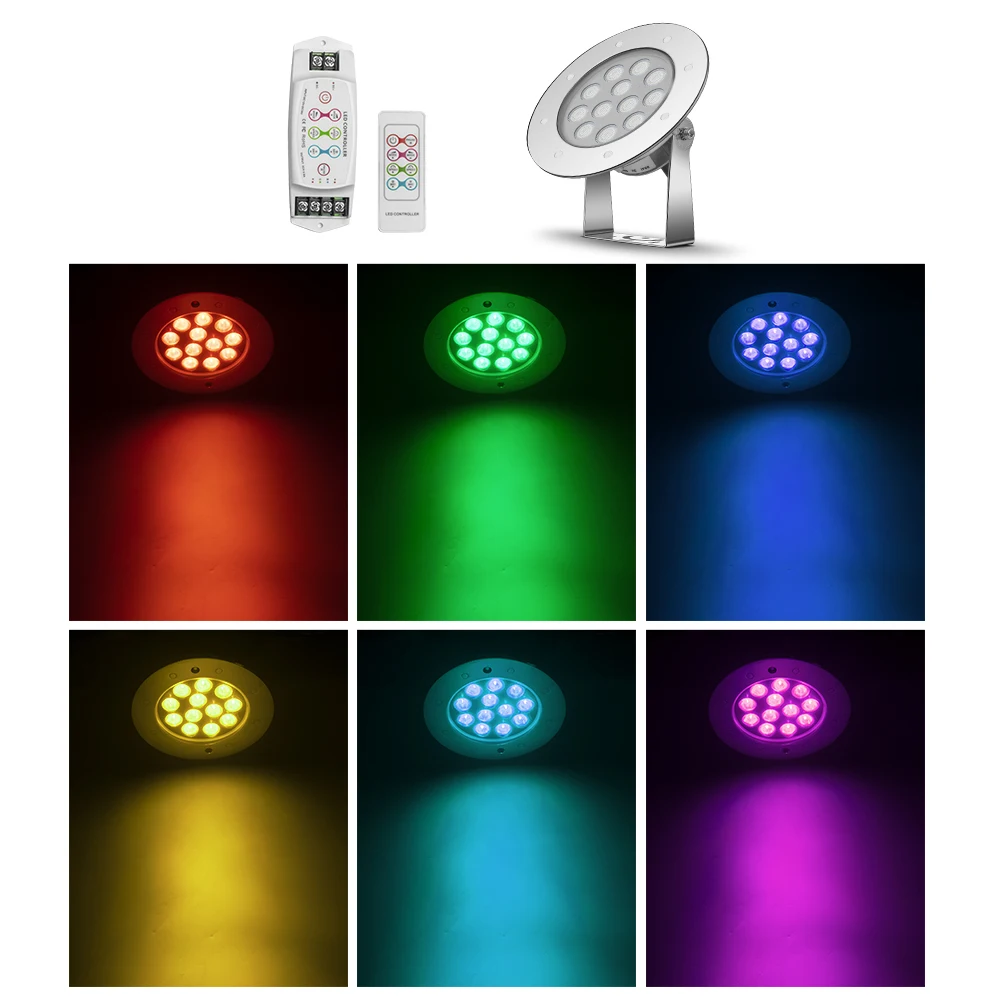 18W Color changing IP68 outdoor SS316L led pool lights under water swimming
