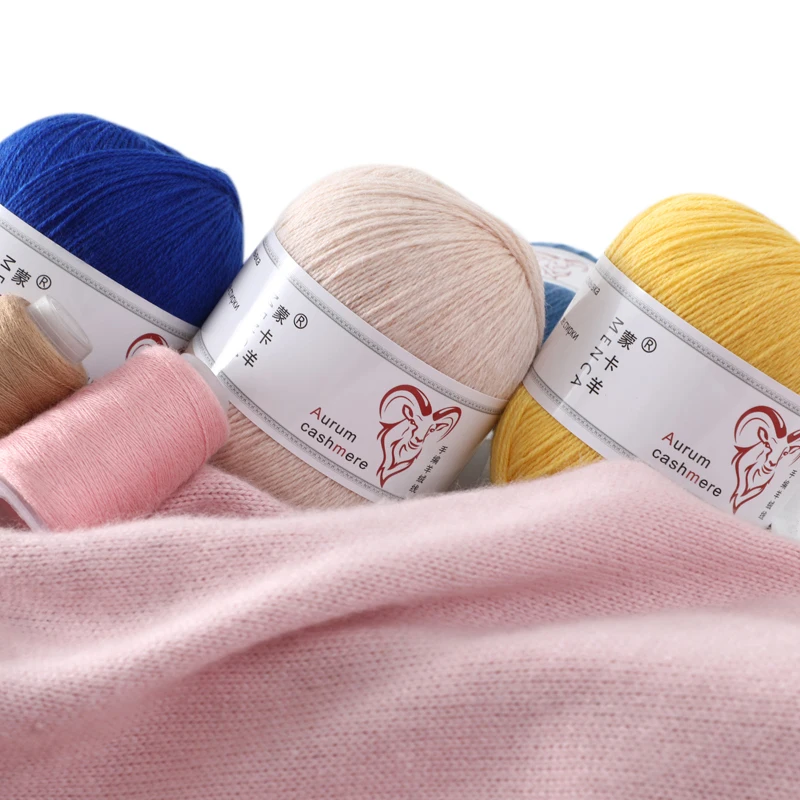 50 Grams+20 Grams Cashmere Yarns For Hand Knitting 56 Colors Soft Warm 16s/3 Thicker Winter Warm Yarn With Thread