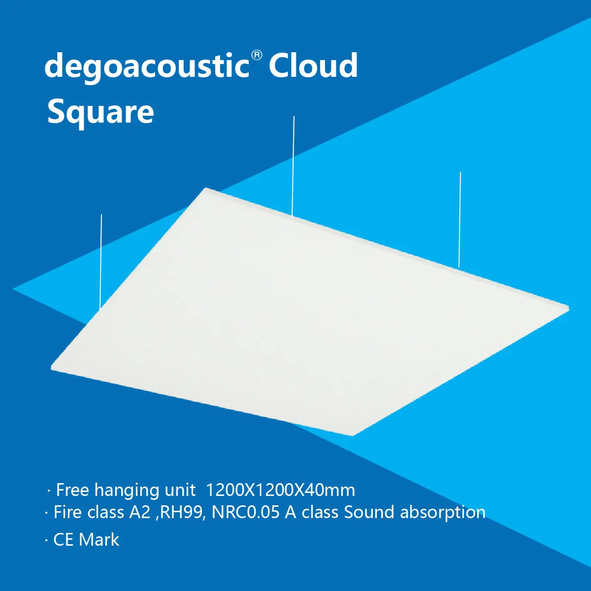 Degoaucoustic Square  cloud acoustic unit    sound absorbing suspension ceiling  panels acoustical ceiling