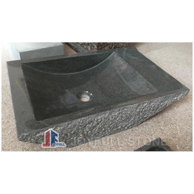 
Square Bathroom Stone Carved Vessel Sink Basin 