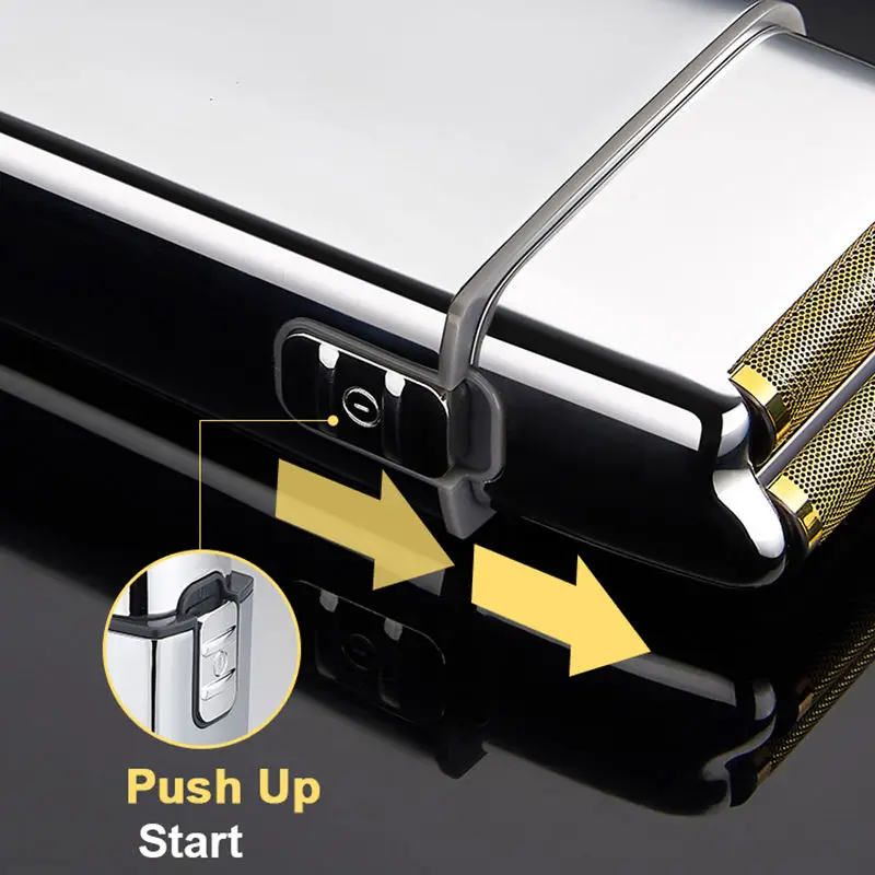 Razor Foil Shavers Men 2 in 1 Head Shavers Aluminum Foil Speed Adjustable Shaver Professional Beard Trimmer All Metal