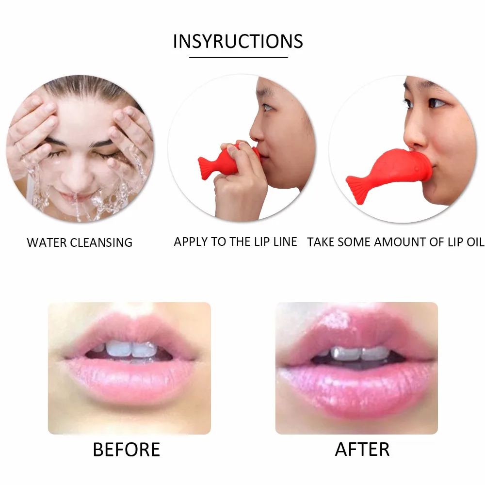 Women Silicone Sexy Full Lip Plumper fish shape Lip Enhancer Device Nipple Increase lips Plump Pro