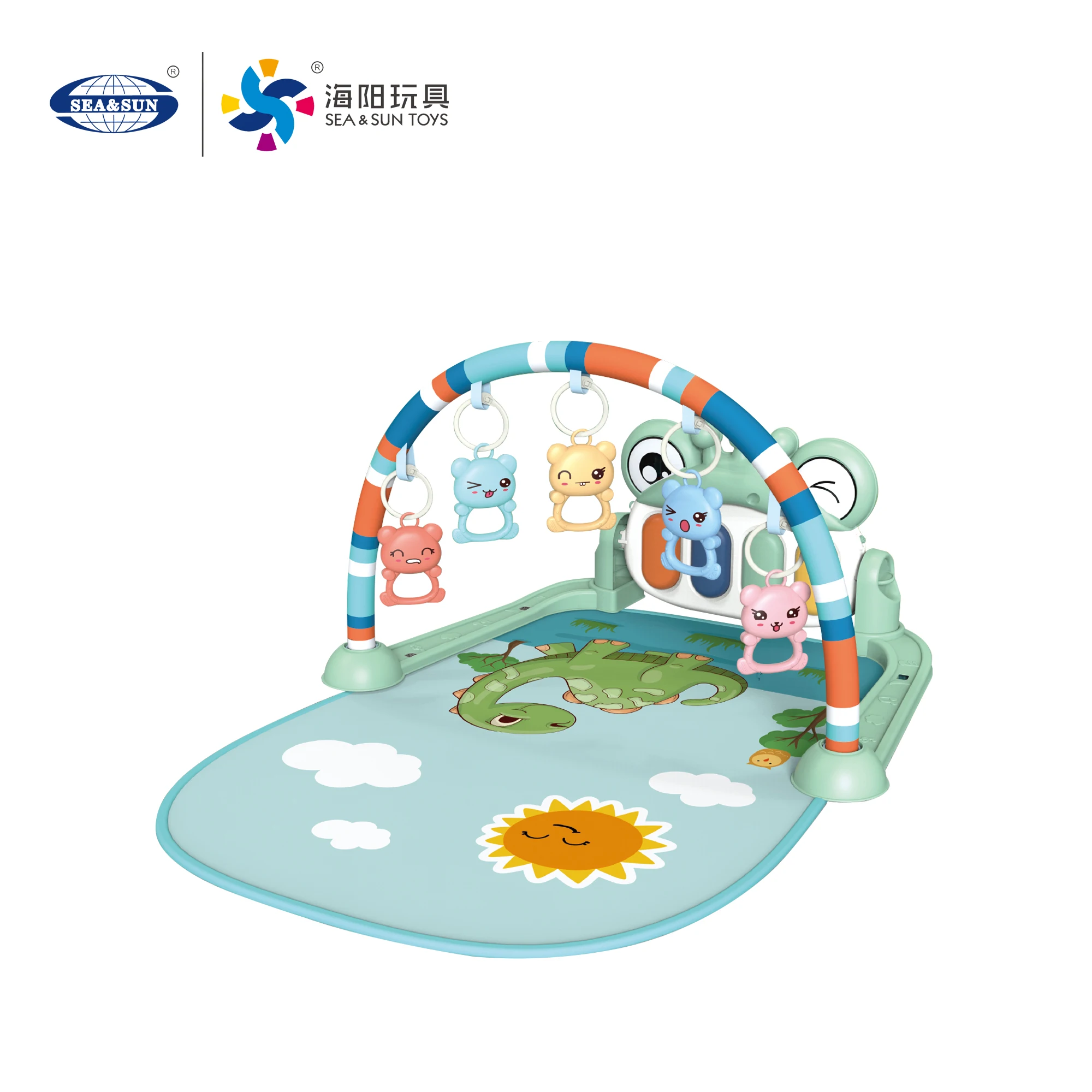 Folding baby soft game pad fitness frame hanging baby teething toy baby pedal piano