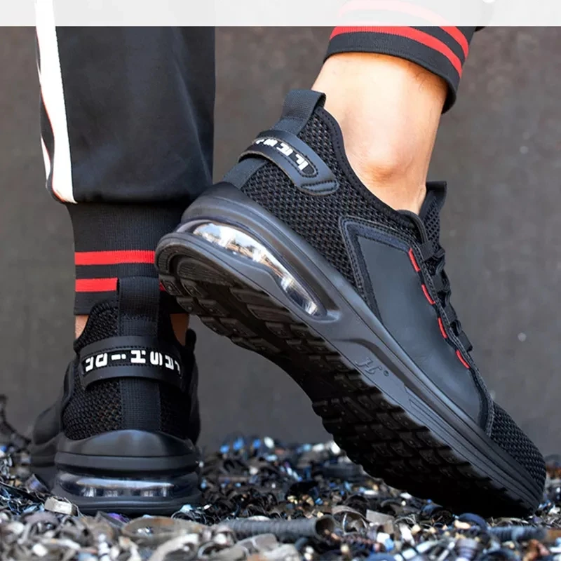 GOTAN Outdoor Safety Shoes for Summer  Breathable Lightweight Work Shoes Mesh Upper PU Sole Safety Shoes Steel Soe