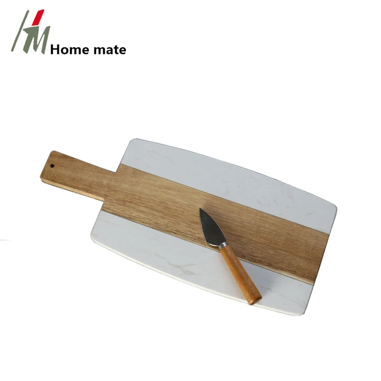 New Product Home Decoration 38x18cm Rectangle Natural Marble Wood Cutting Board