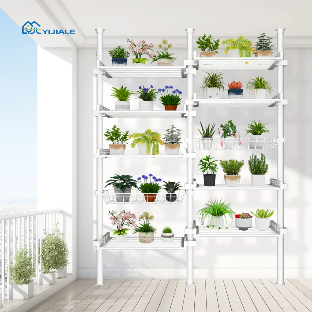 Modern Design Thickened Heavy-Duty Plant Stand Adjustable Flower Shelf Stand for Balcony