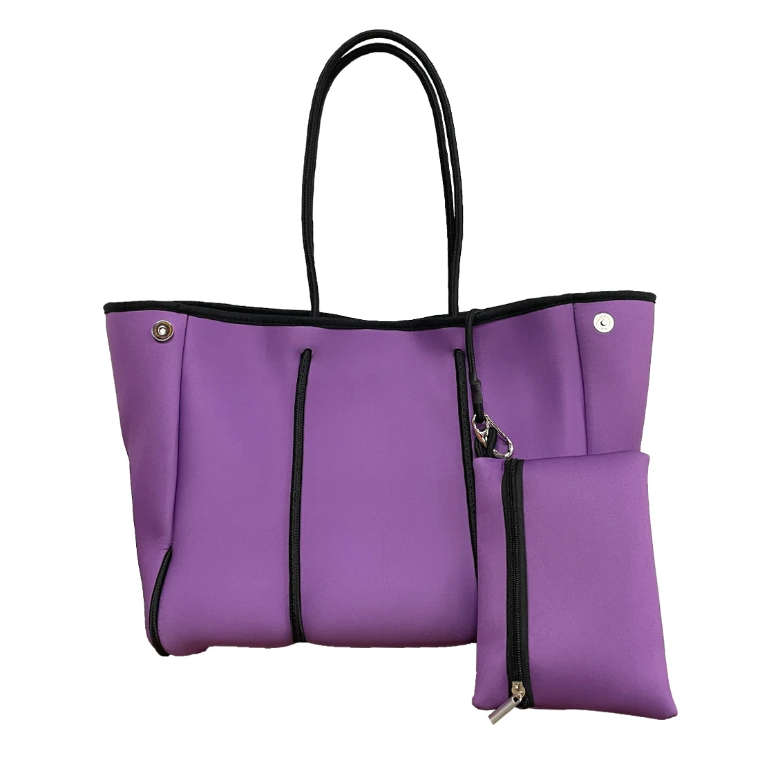 2021 pink purple neoprene tote bags beach handbag diaper bag with wide strap