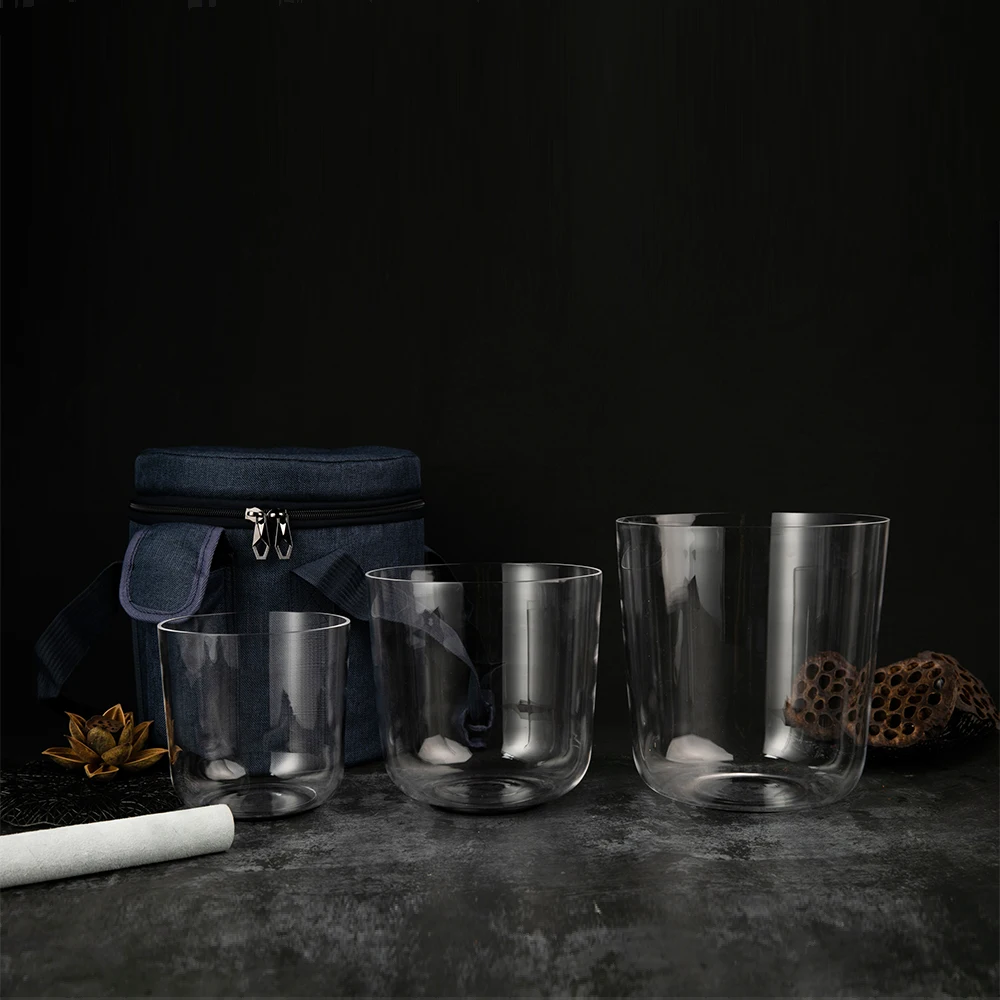 chakra therapy sound healing clear crystal singing  bowl with pattern , customer design