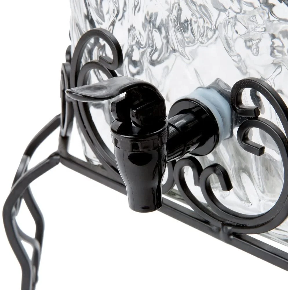 Large 5 Gallon Big Glass Jar Beverage Dispenser With Tap And Stand Glass Lid