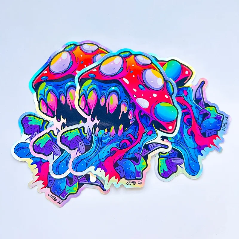 Good Selling Custom UV Protective Waterproof Matte Glossy Film Laser Stickers Outdoor Bike Laptop Die Cut Hologram Stickers