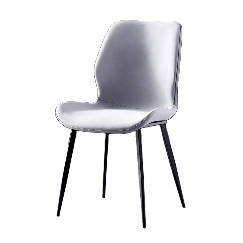 
hot sale Home Furniture restaurant coffee hotel Luxury Soft back PU leather dining chair with metal legs 