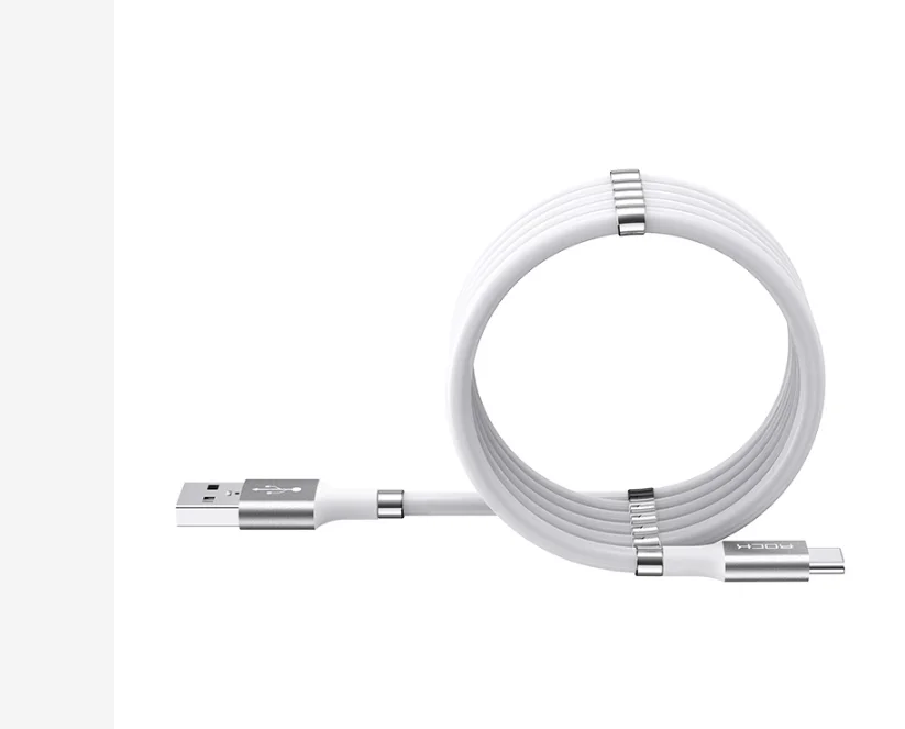 
High quality 0.9M 2.4A USB magic rope magnetic-absorbent silicone flexible durable and easy to carry data line 