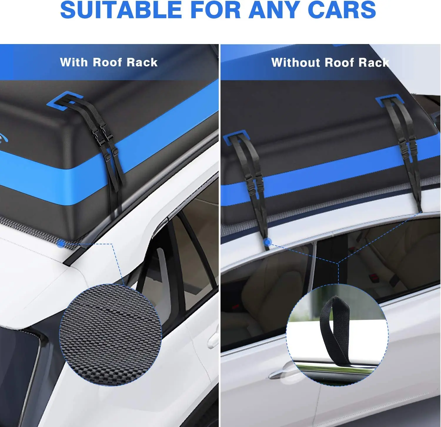 Wholesale Car Accessories 21 Cubic Feet Roof Top Luggage Bag for All Vehicle with/Without Racks Rooftop Cargo Carrier Bag