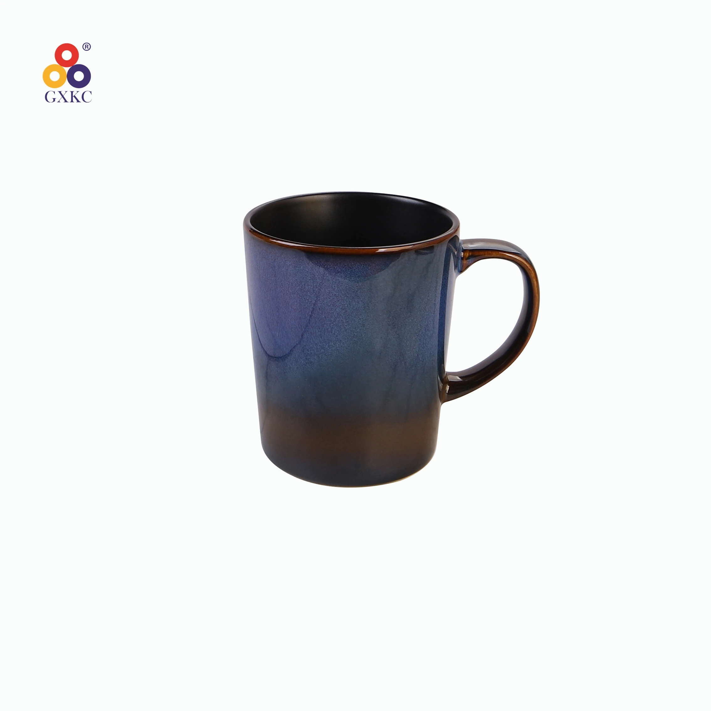 Sanhuan kitchenware stoneware tableware royal blue reactive glazed ceramic dinner salad bowl sweet plates dinnerware sets