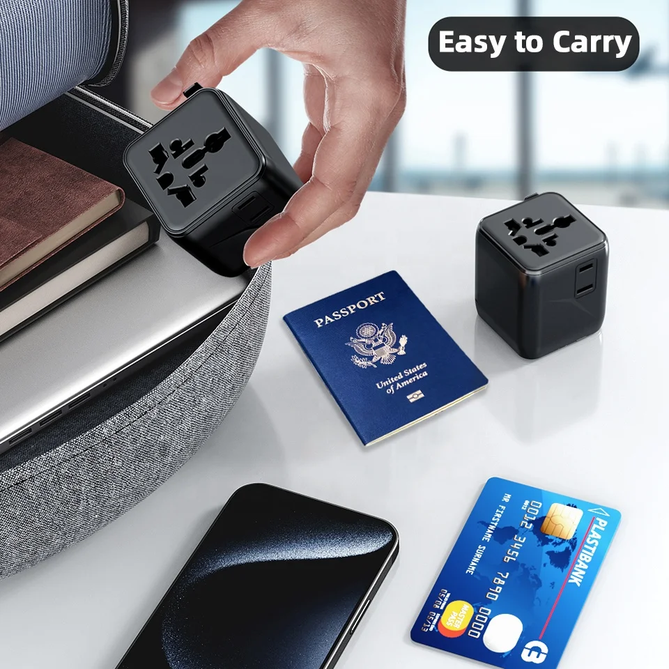 Worldplug Compact Size Small Plug Wall Charger Newest 2AC Worldwide International Universal Travel Power Adapter