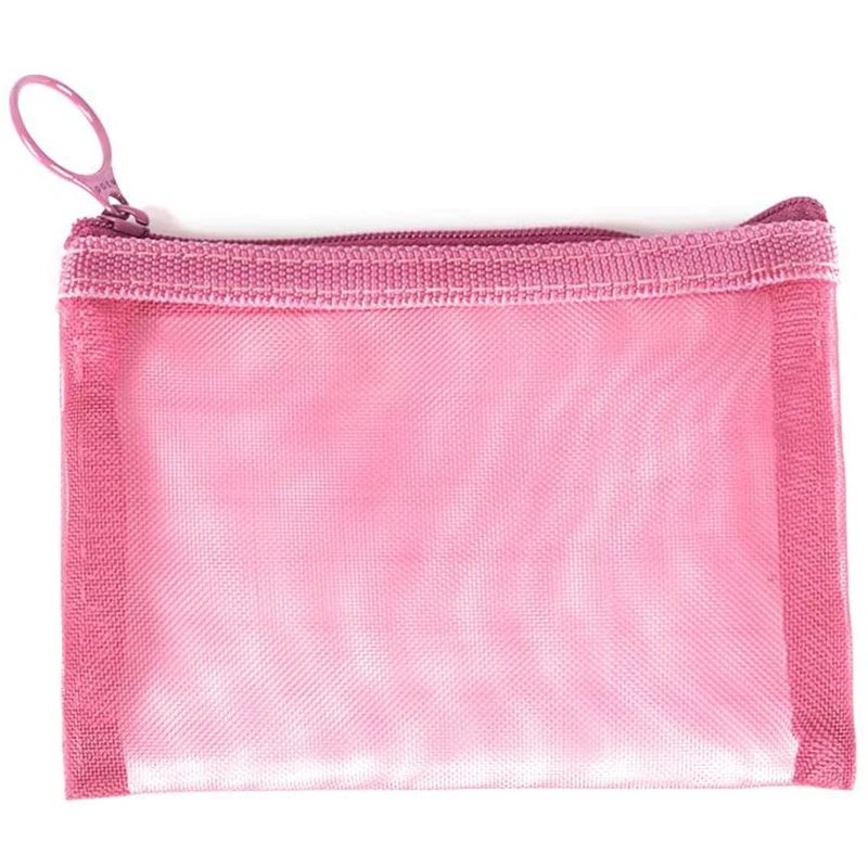Wholesale Zipper Makeup Bag Nylon Transparent Mesh Cosmetic Bag for Travel