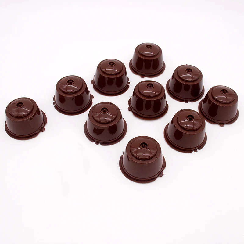 10PCS Refillable Coffee Capsules for DOLCE GUSTO Coffee Pods Reusable Coffee Filter Plastic with Spoon Brush High Quality