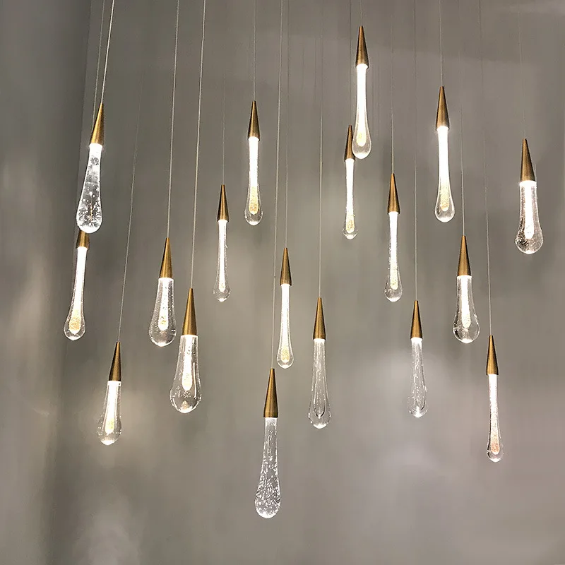 Multi Heads Gold Metal Modern LED Lighting Bubble Glass Pendant Lamp