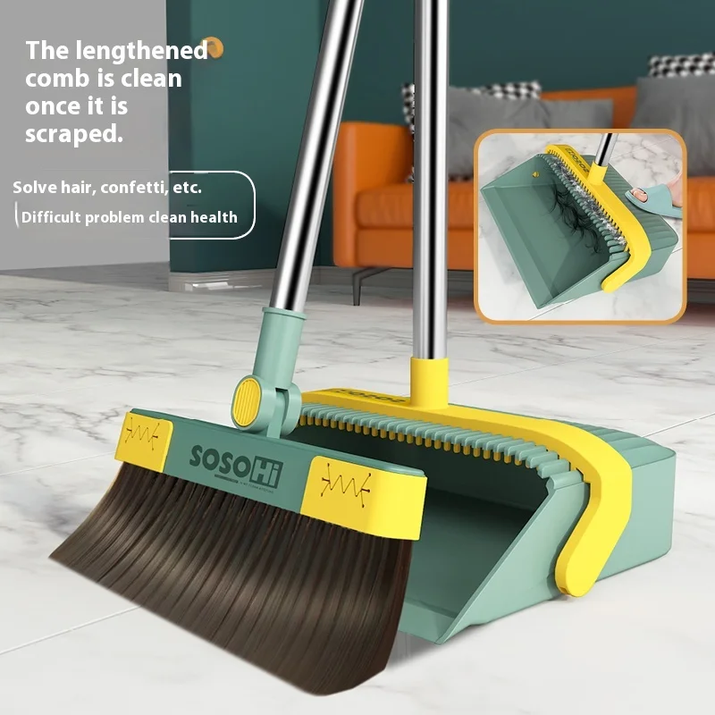 Household Brushes no-Folding Non Stick Hair Sweeping Tool Broom Dustpan Set Combination