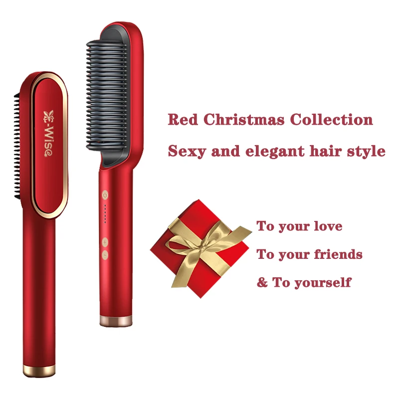 New Private Label Electric Hot Comb Hair Brush Fer a Lisser Hot Air Pick Hair Dryer Stijltang Fast Hair Straightener